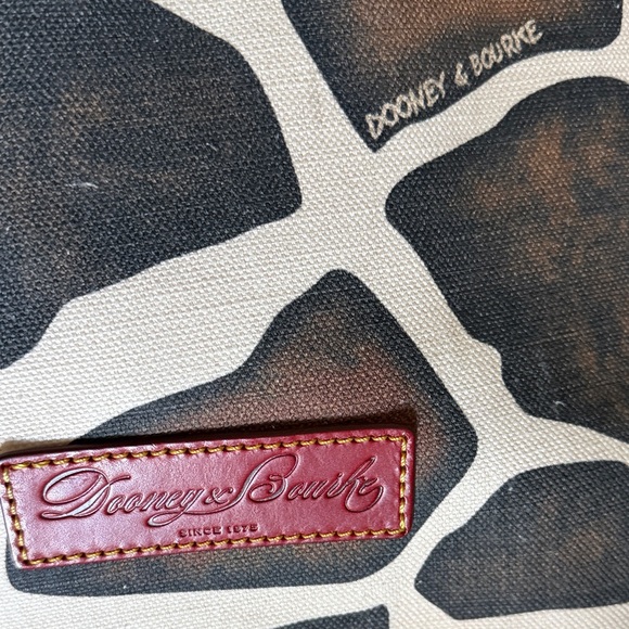 Dooney & Bourke Brown and Red Giraffe Print Tote - Picture 3 of 8